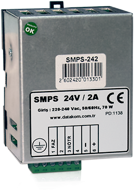 Зарядное устройство Datakom SMPS-242 Din Rail (24В, 2А монтаж на DIN-рейку)